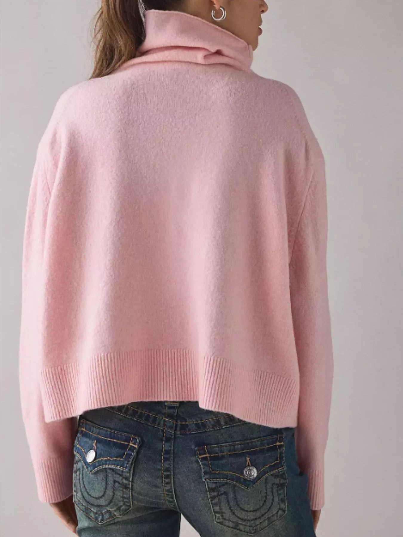Turtleneck Dropped Shoulder Sweater - Meltem & Co.