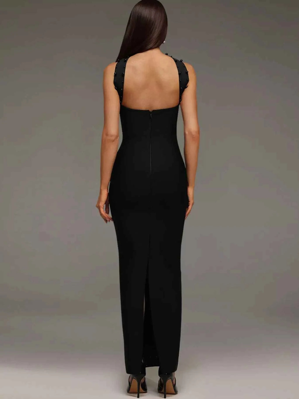 Rhinestone Tube Bodycon Maxi Dress