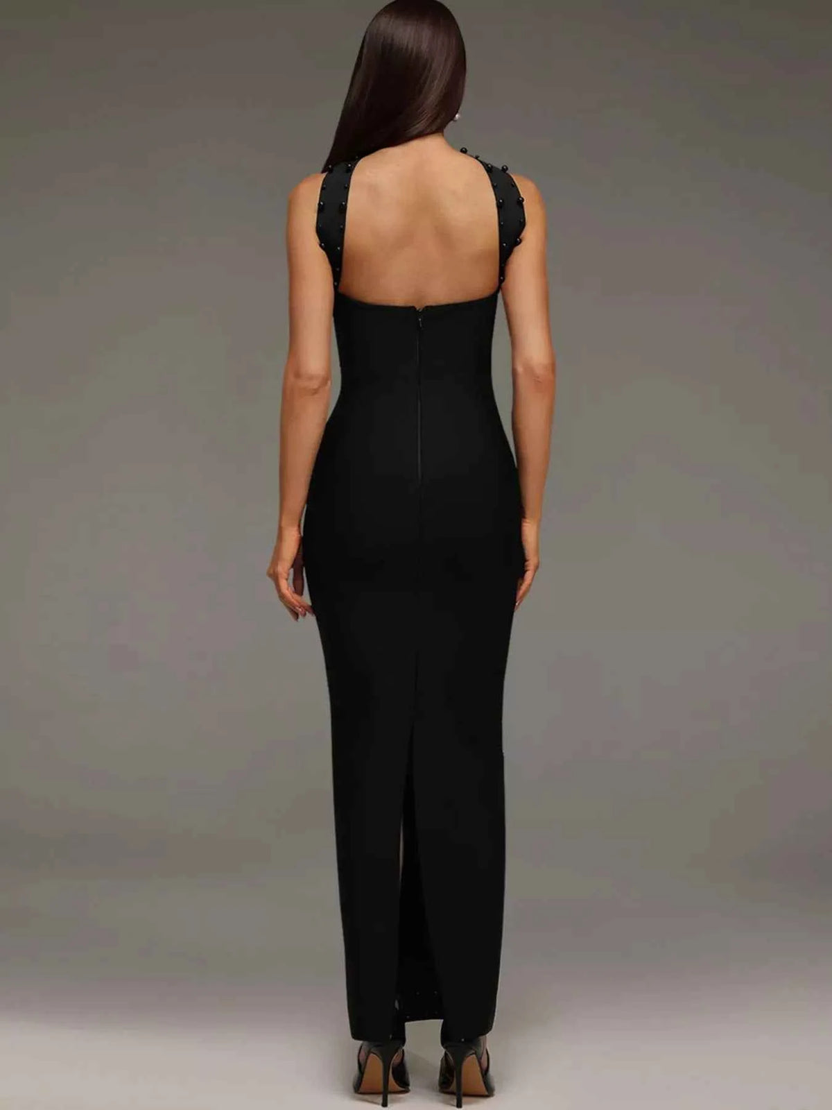 Rhinestone Tube Bodycon Maxi Dress