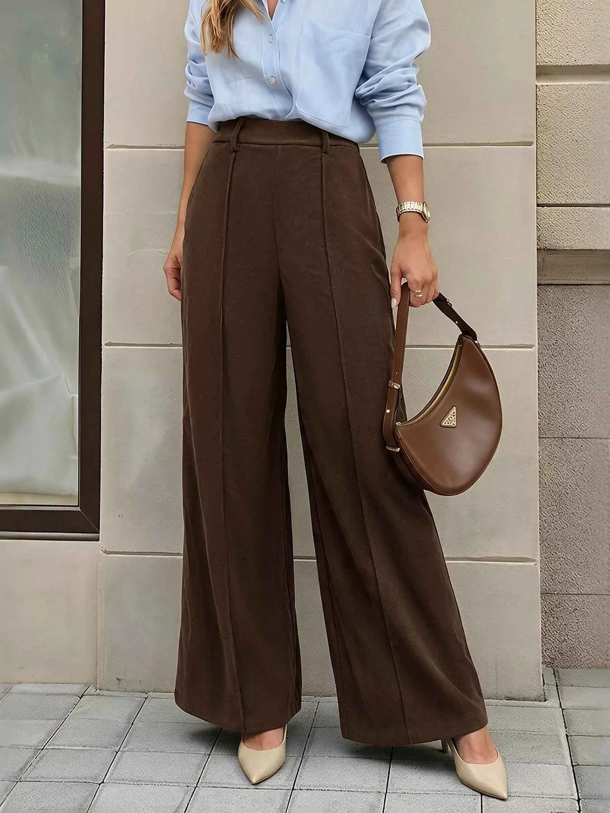 High-Waisted Wide-Leg Pants