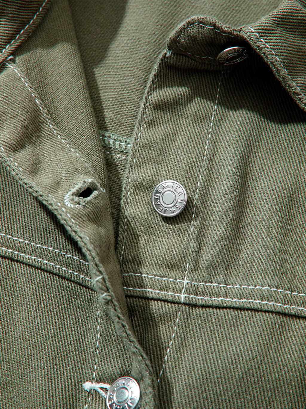 Patched Pocket Collared Button Front Boyfriend Denim Jacket - Meltem & Co.