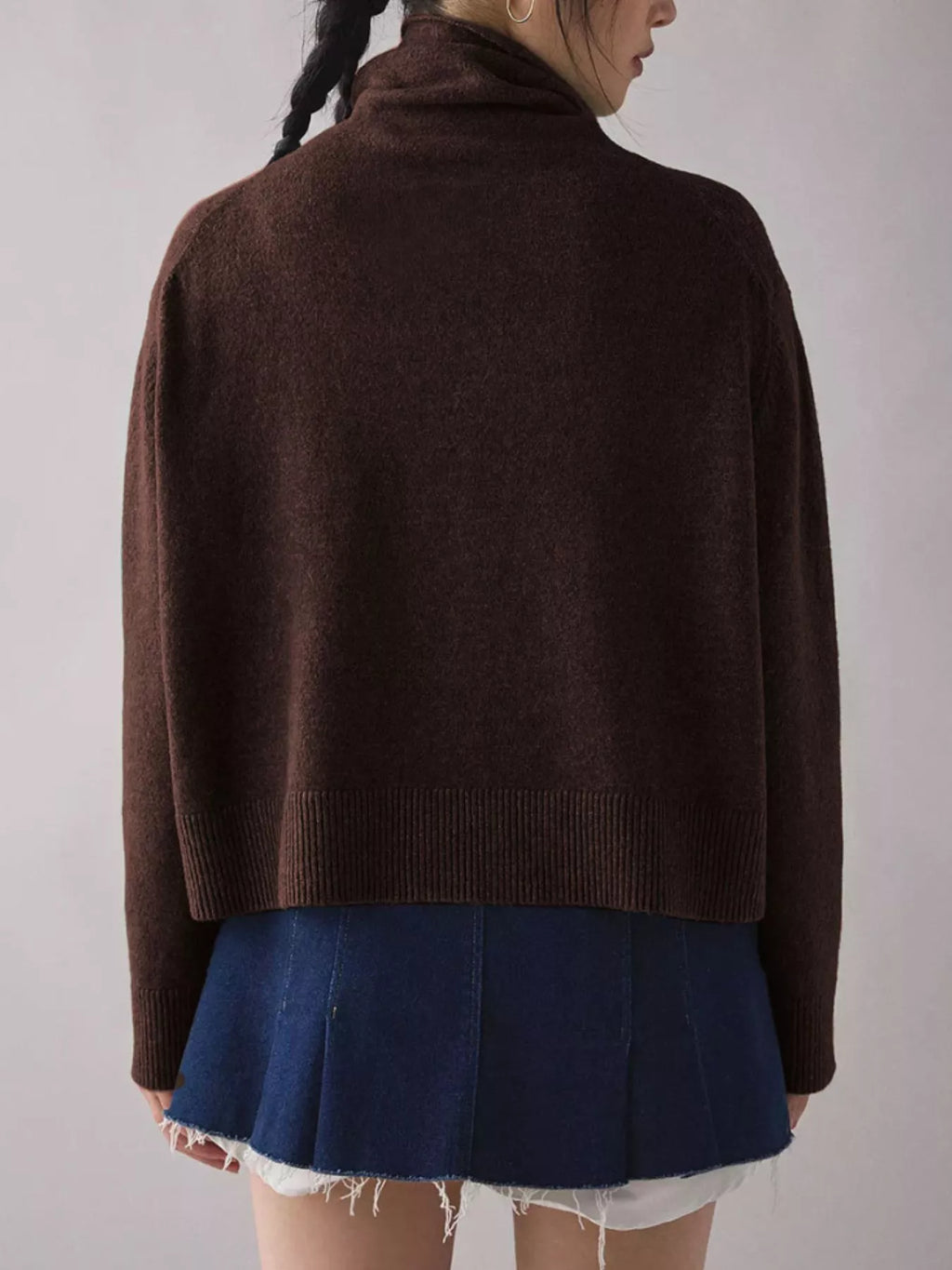 Turtleneck Dropped Shoulder Sweater - Meltem & Co.